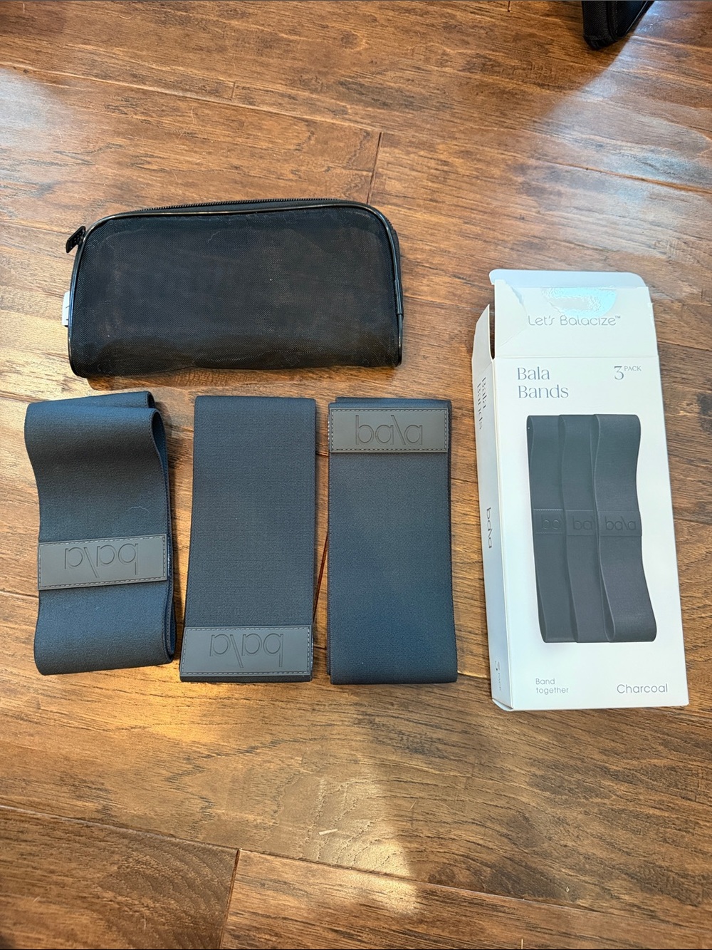 Bala Charcoal Workout Resistance Band Set with Carry Pouch